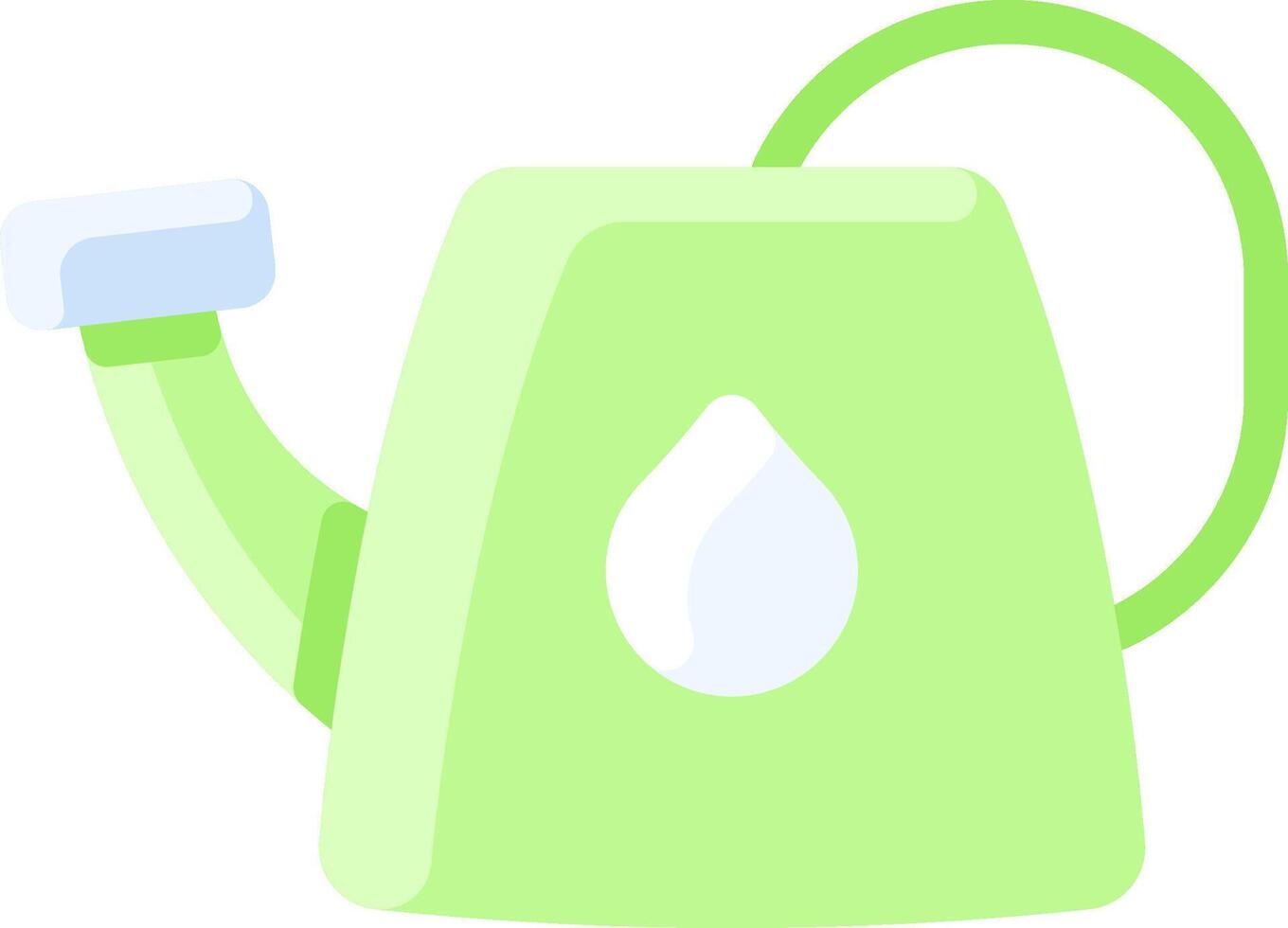 A green watering can with a white handle vector