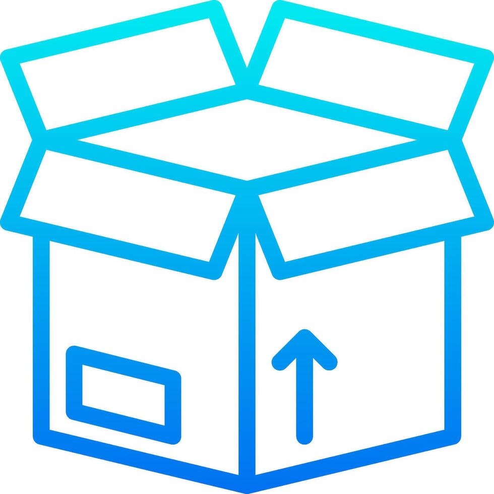 A box with an arrow pointing up and a blue arrow pointing down vector