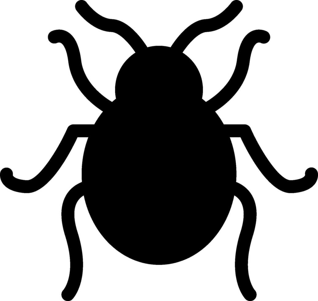 A black and white bug icon on a white background vector