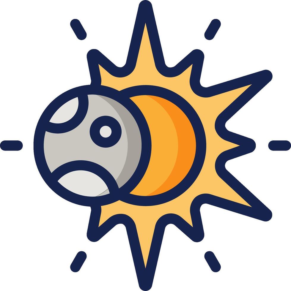 The sun and moon are shown in a flat line vector