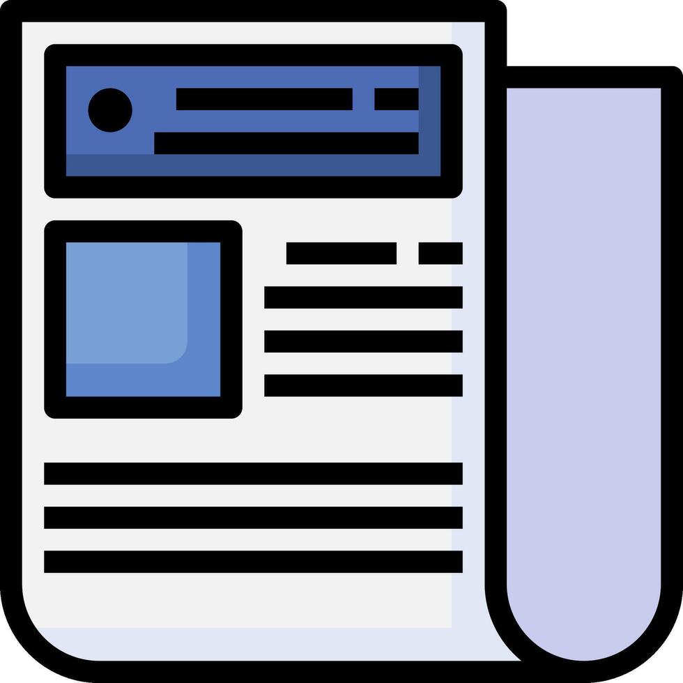 A newspaper icon with a blue background vector