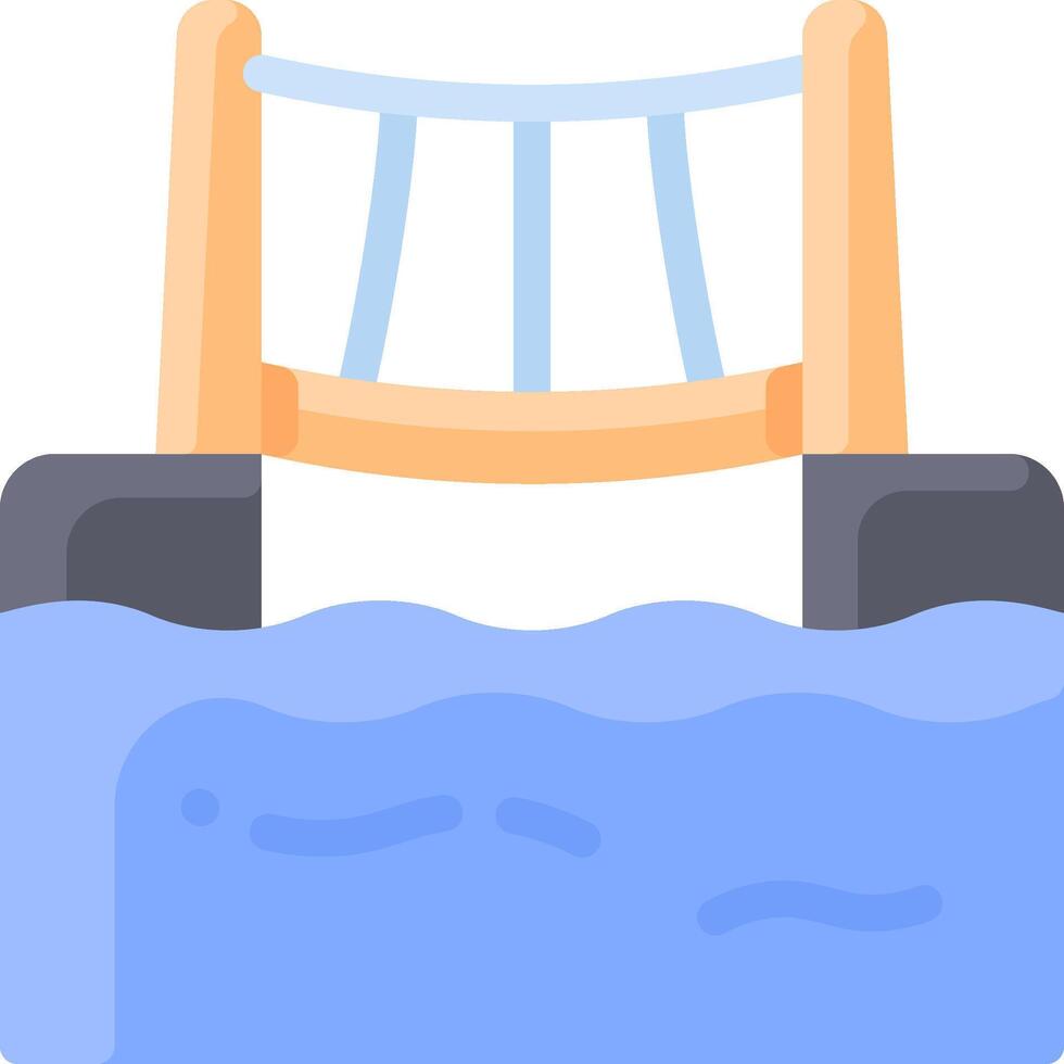 Bridge over water clipart vector