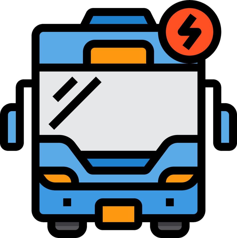 A bus with a lightning bolt on it vector