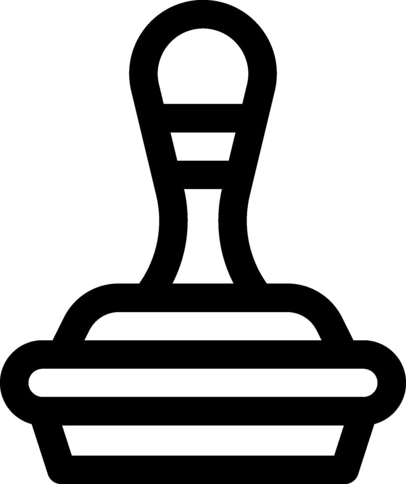 A black and white stamp with a handle vector