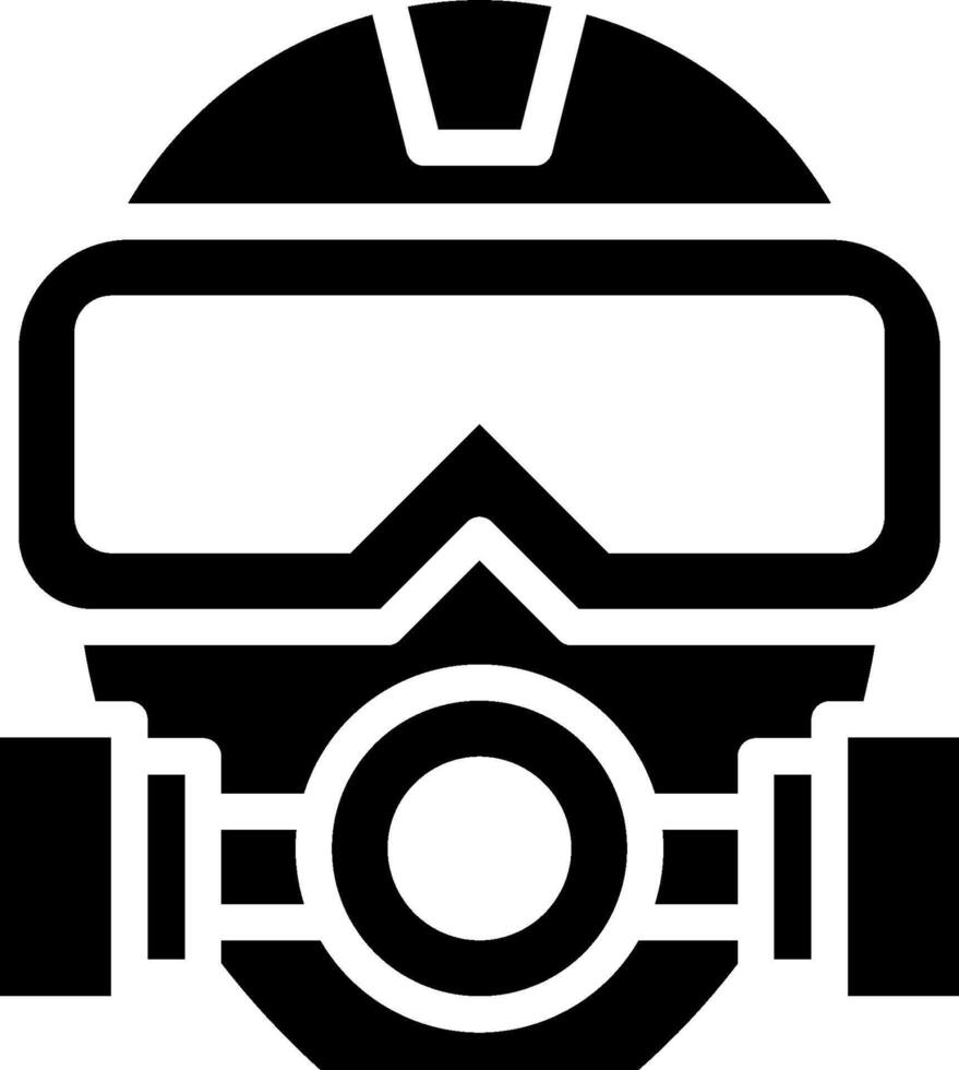 A black and white gas mask icon vector