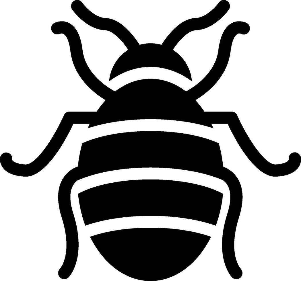 A black and white bug icon on a white background vector