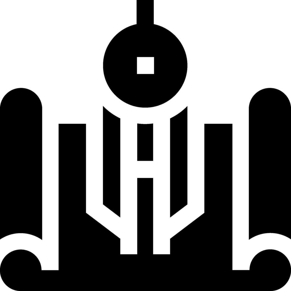 A black and white logo of a robot vector