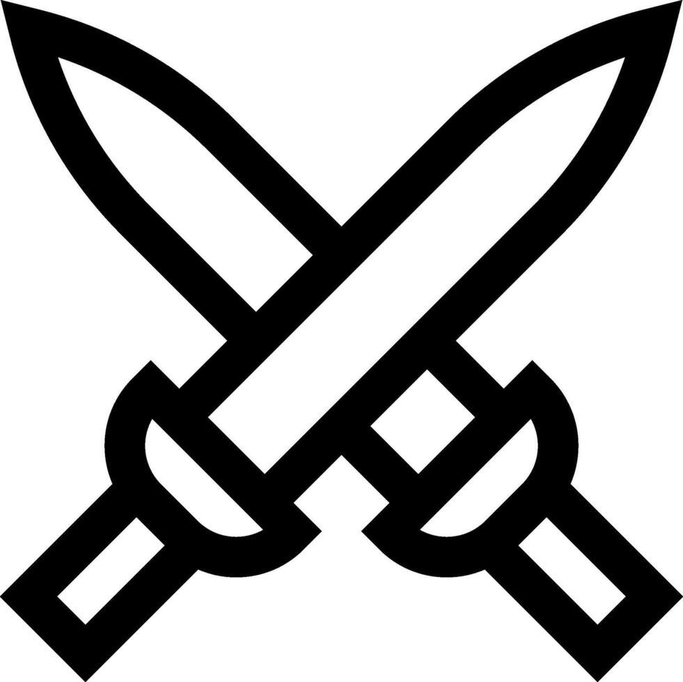 Two crossed swords on a white background vector