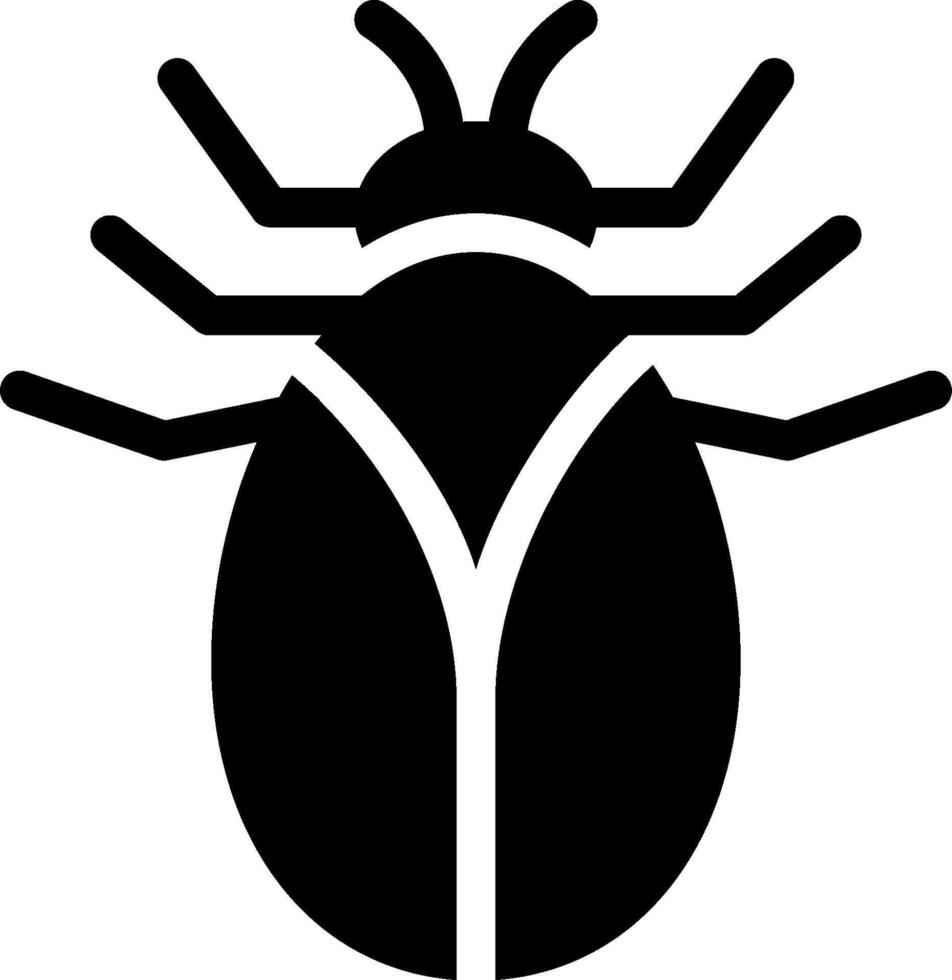 A black and white bug icon on a white background vector