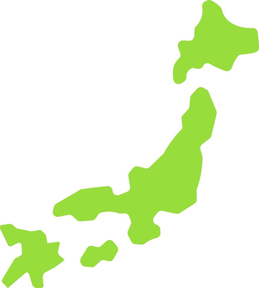A green outline of japan on a white background vector