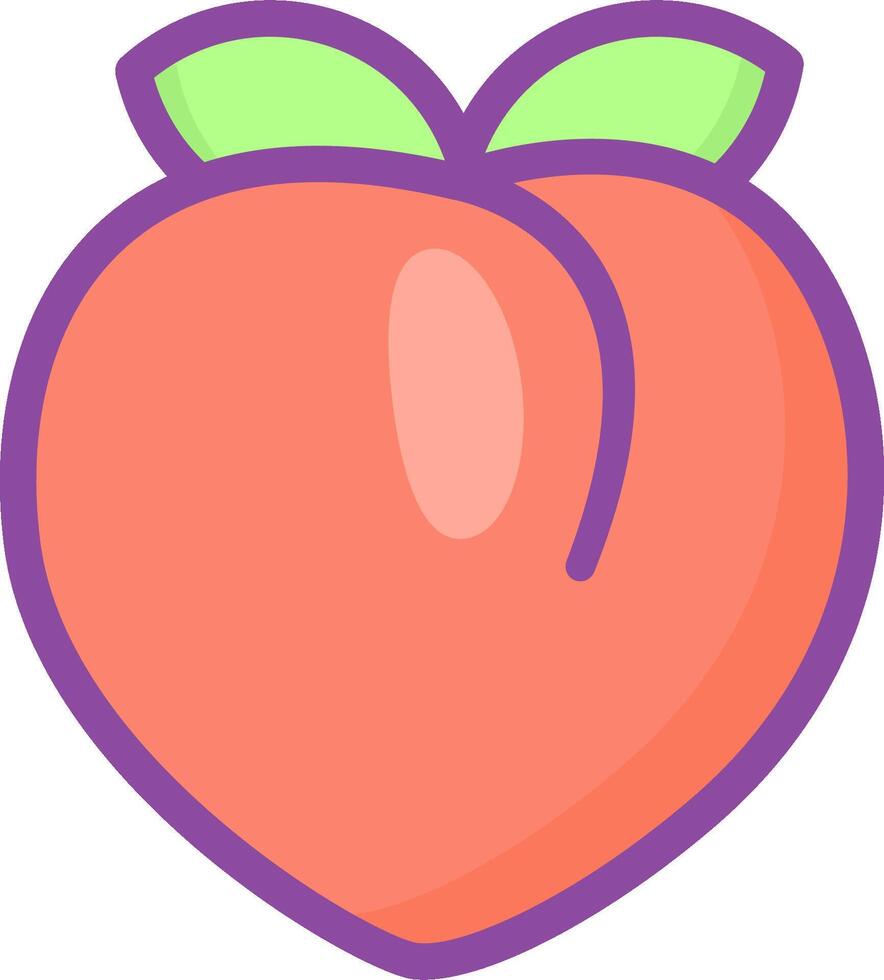 A peach fruit icon in a flat style vector