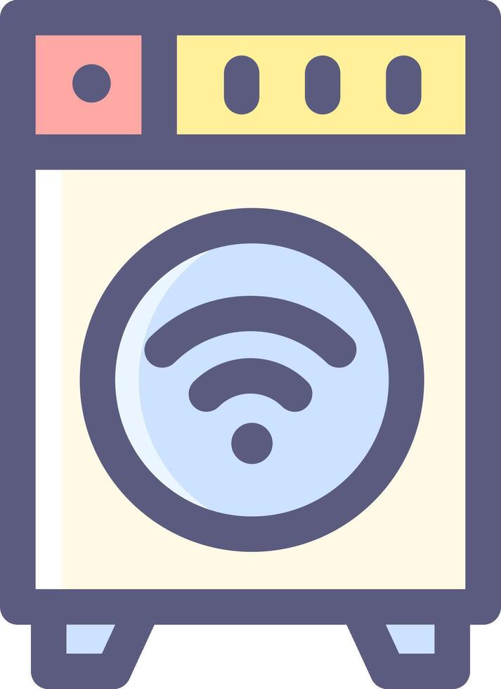 A wifi icon on a washing machine vector