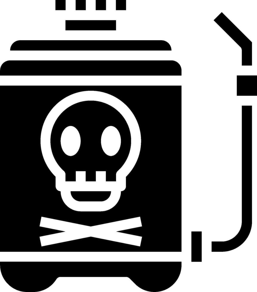 A black and white image of a gas can with a skull on it vector