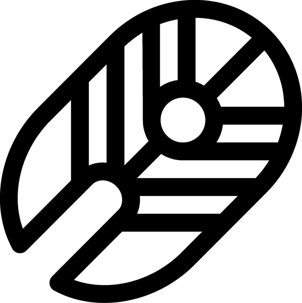 A black and white logo of a circular object vector