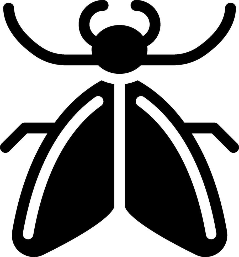 A black and white bug icon on a white background vector
