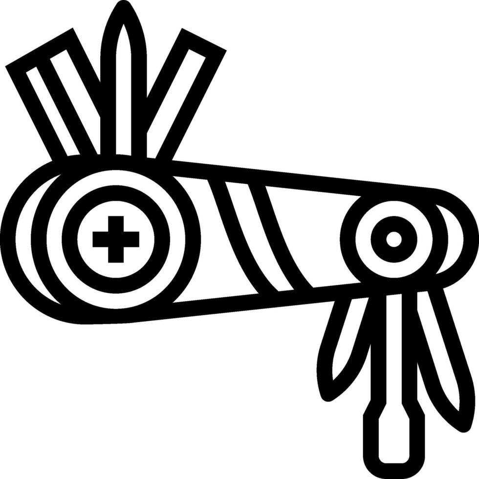 A black and white drawing of a knife vector