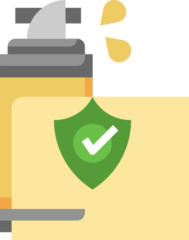 A spray can with a shield and a check mark vector