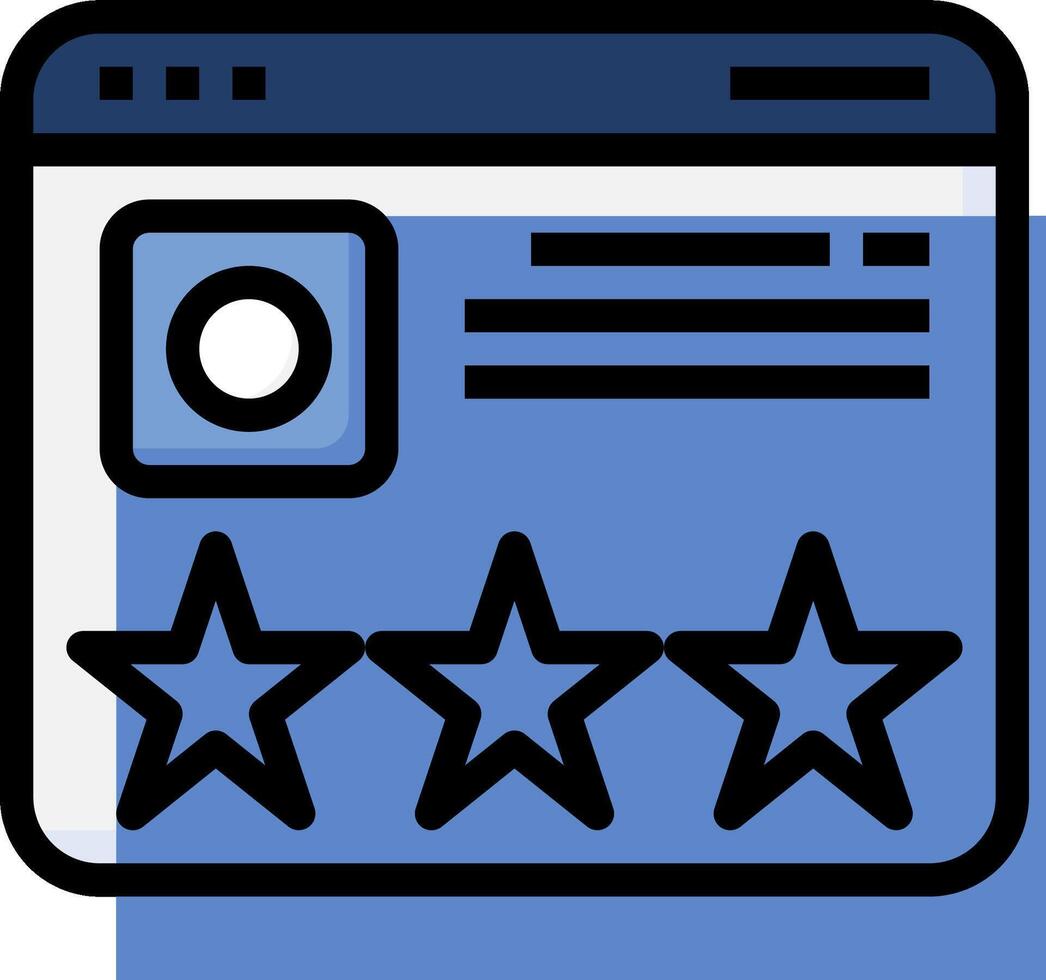 A star rating icon on a computer screen vector
