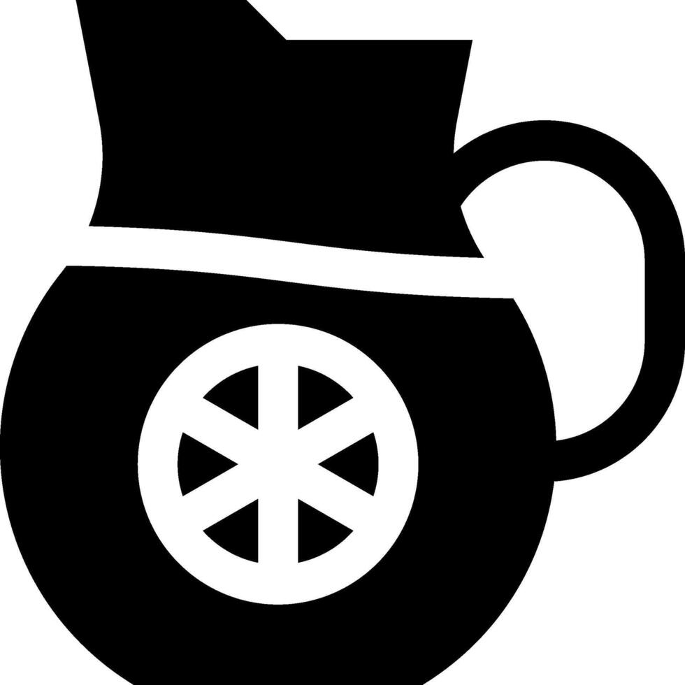 A black and white illustration of a pitcher vector