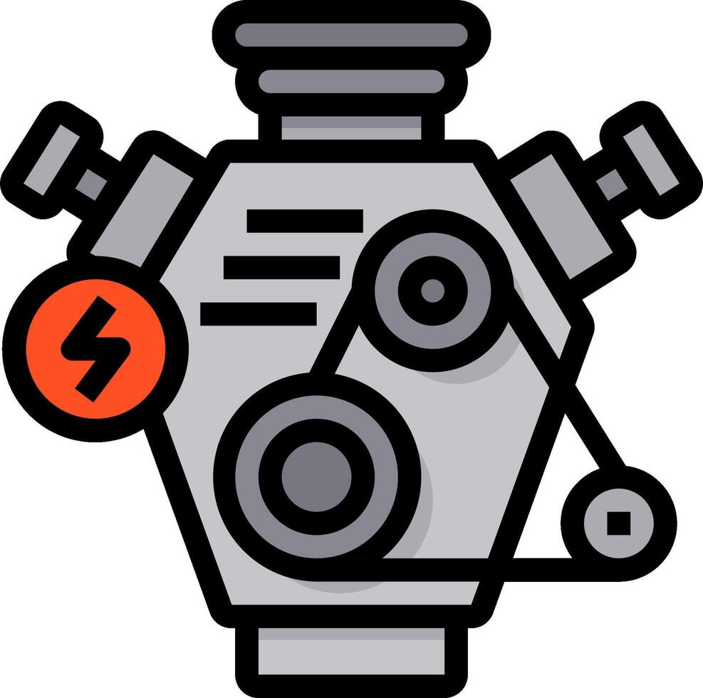 A car engine with a red arrow on it vector