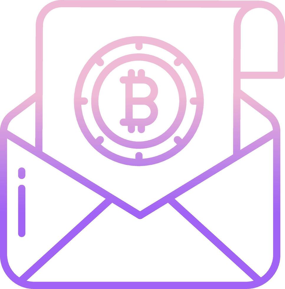 Bitcoin envelope icon vector