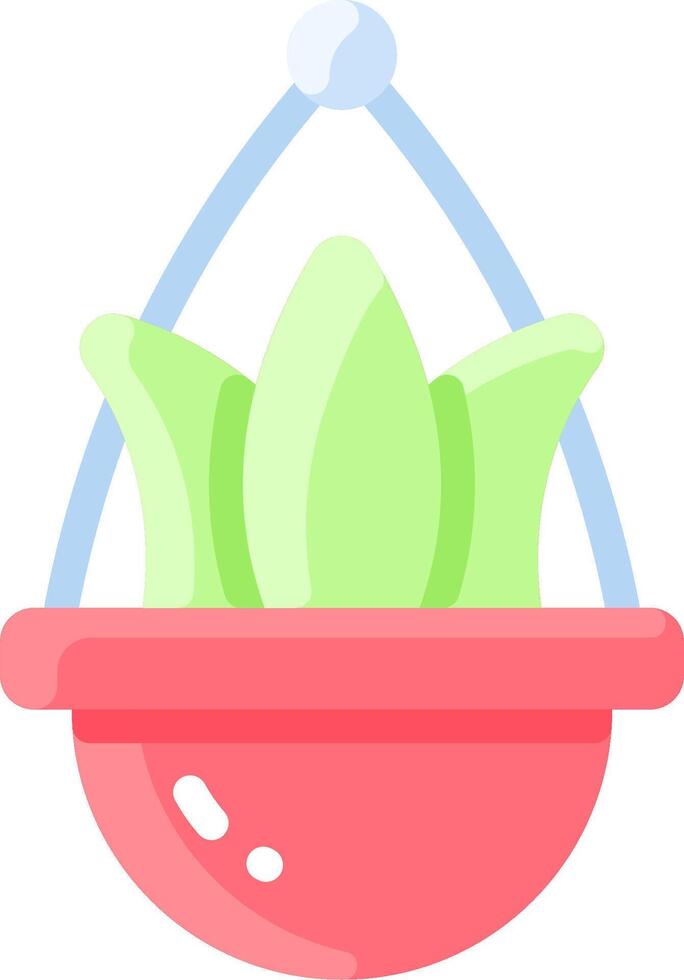 A green plant in a basket vector