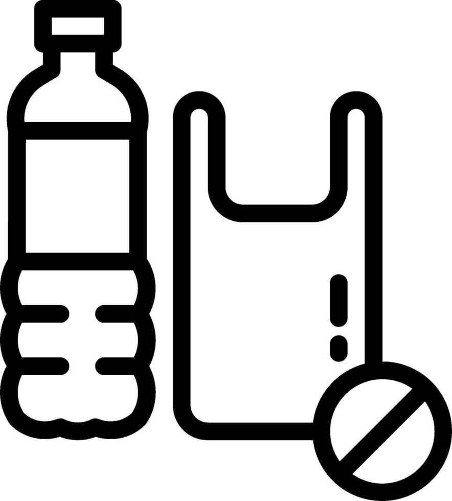 A plastic bag, bottle and a plastic bag vector