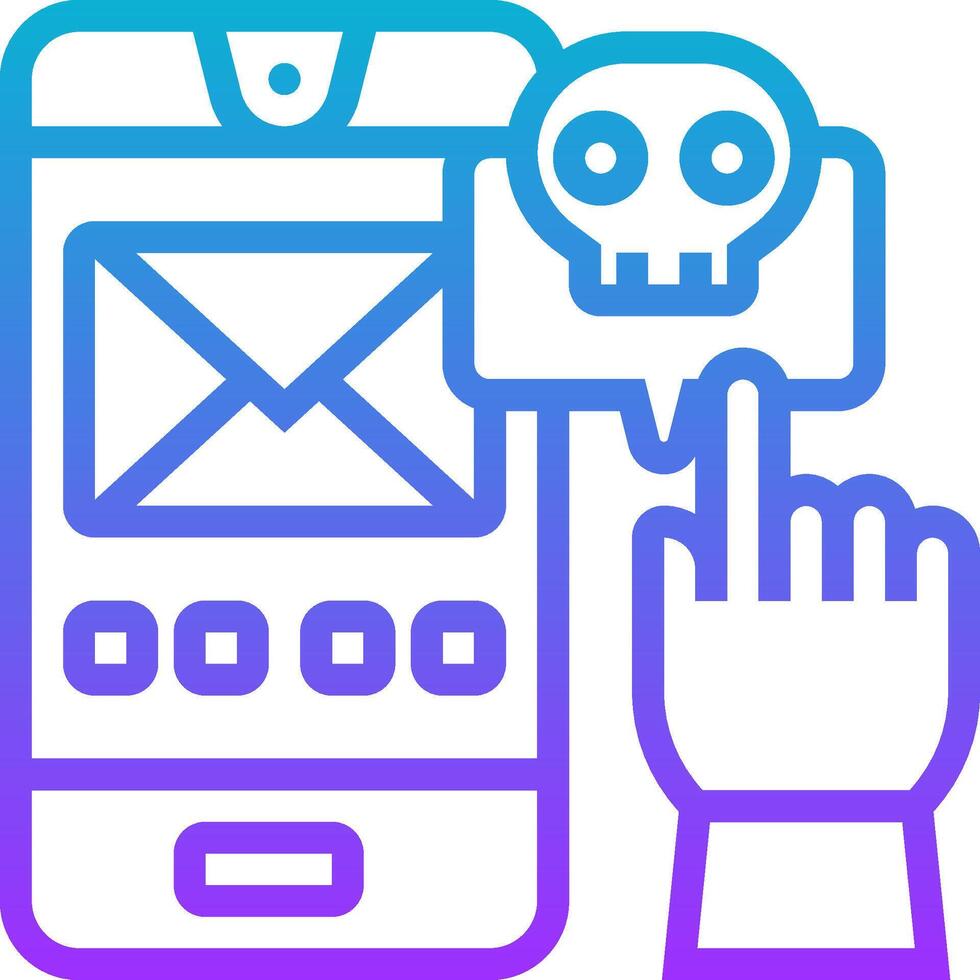 A hand holding a phone with an envelope icon vector