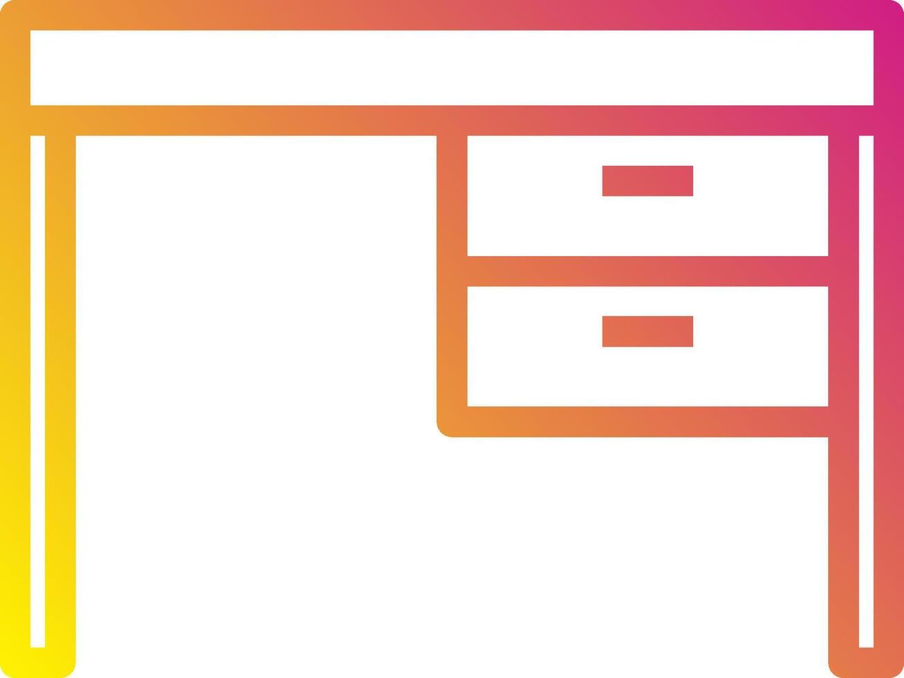 A desk with two drawers and a drawer vector