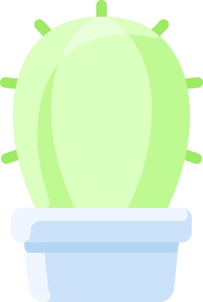 A green cactus in a pot on a white background vector