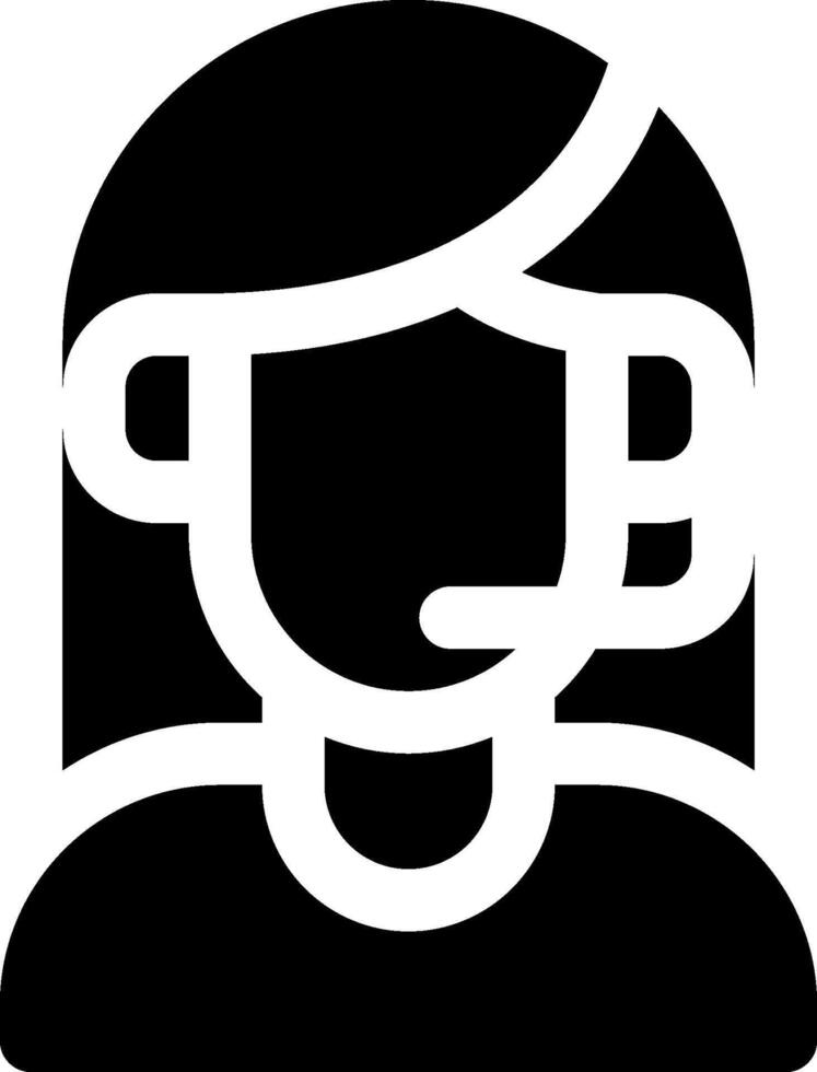 A woman with a headset on her head vector