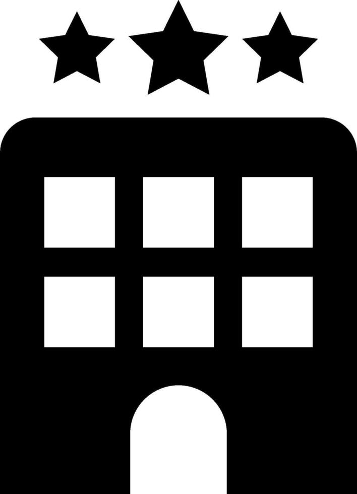 A black and white building with five stars on it vector