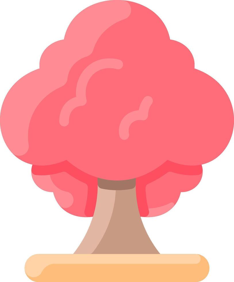 A pink tree with a pink flower on top vector