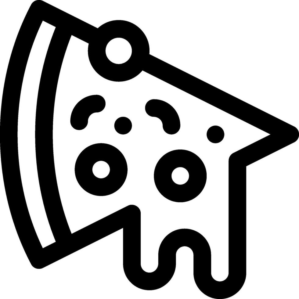 A black and white pizza icon vector