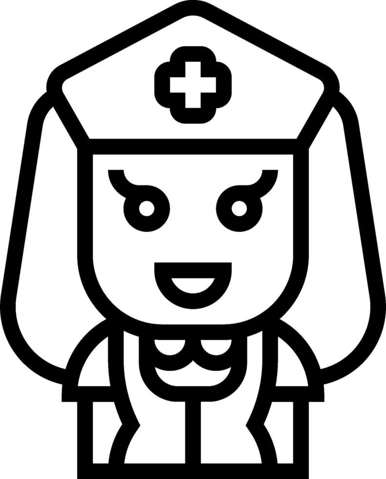 A cartoon nurse with a cross on her head vector