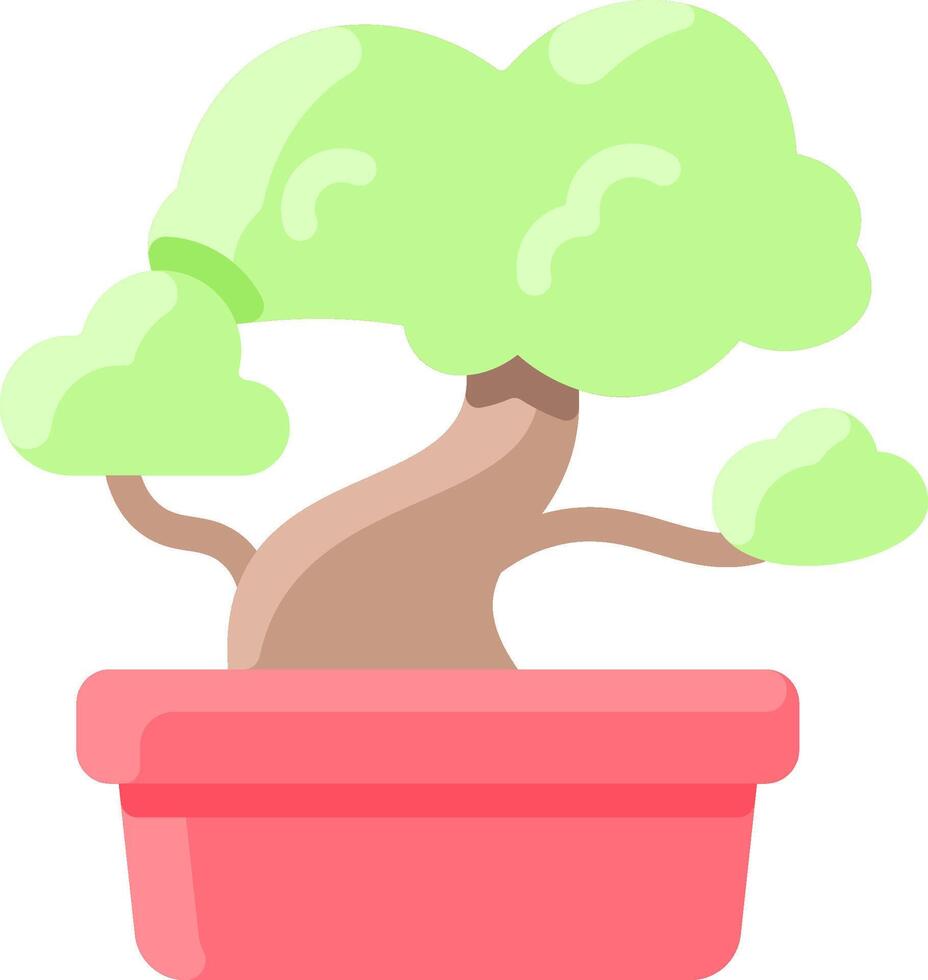 Bonsai tree in a pot vector