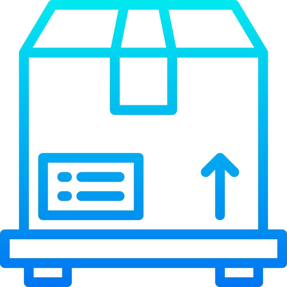 A blue icon of a box with an arrow pointing up vector