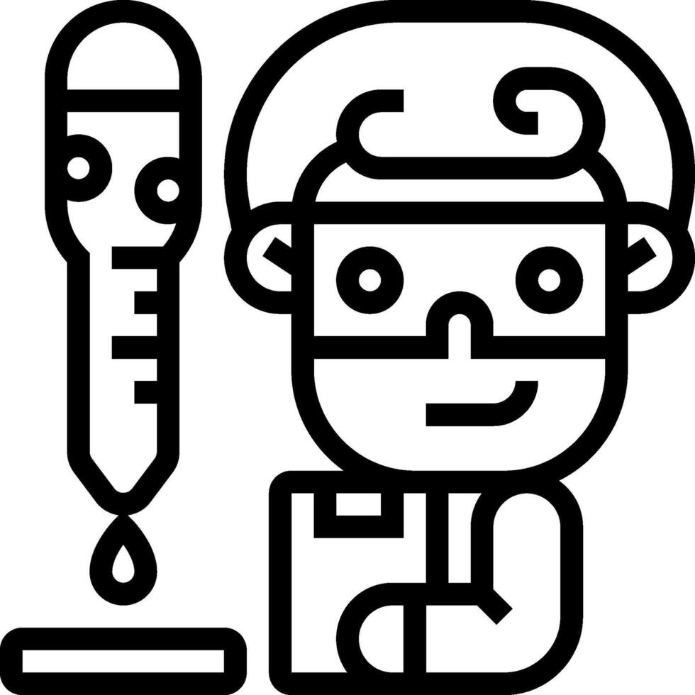 A man holding a thermometer and a pen vector