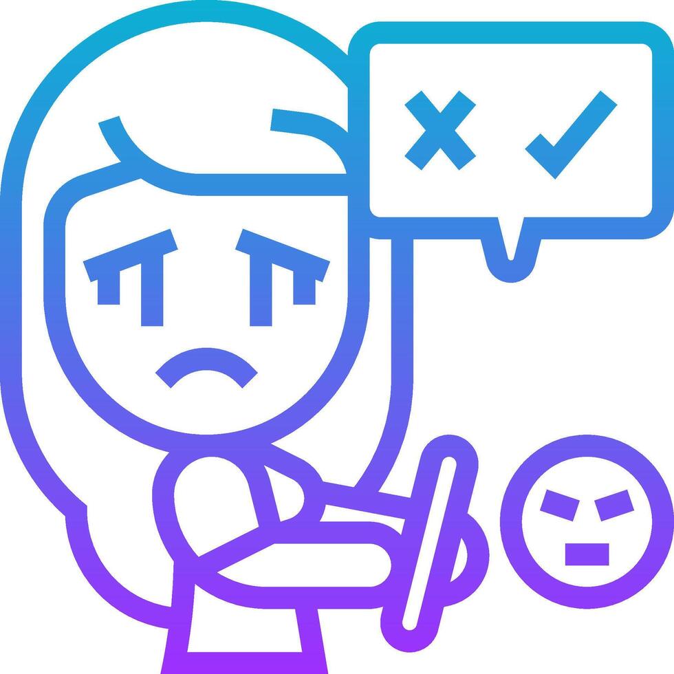 A woman is holding a phone and has a check mark next to it vector