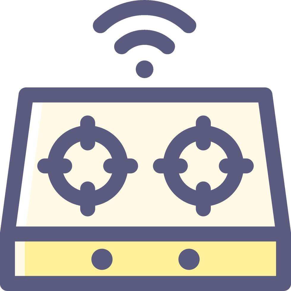 A gas stove with wifi icon vector