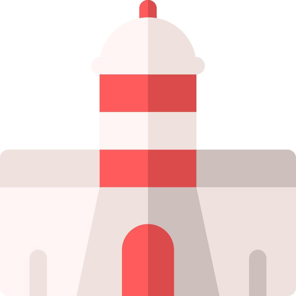 A red and white lighthouse on a white background vector