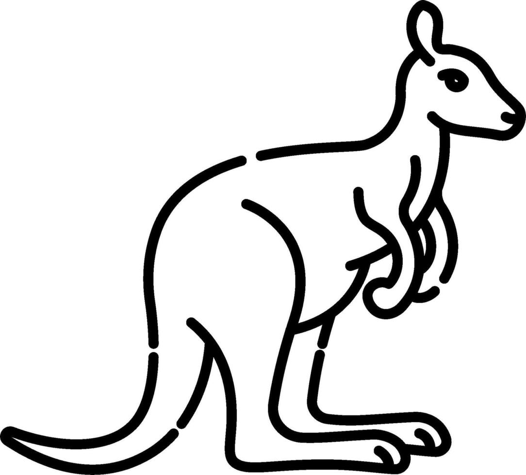 Australia kangaroo coloring pages vector