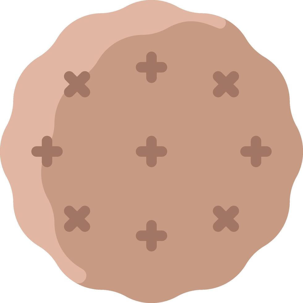 A brown cookie with crosses on it vector