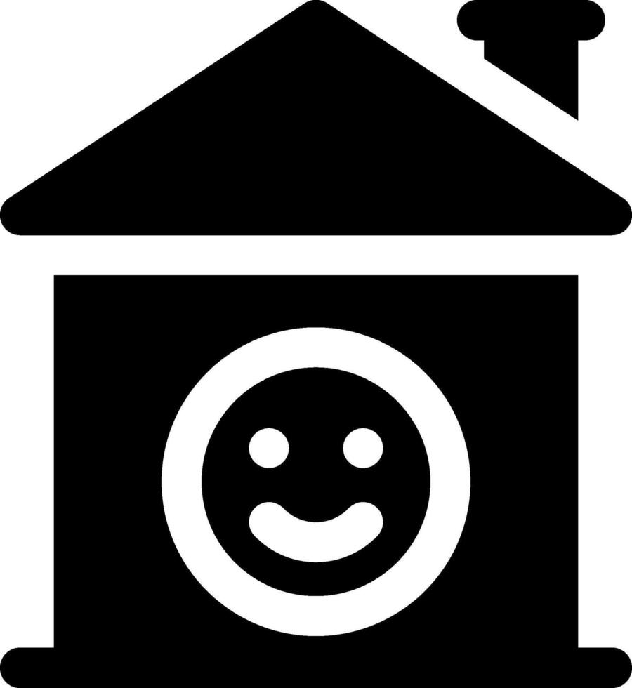 A black and white house with a smiley face vector