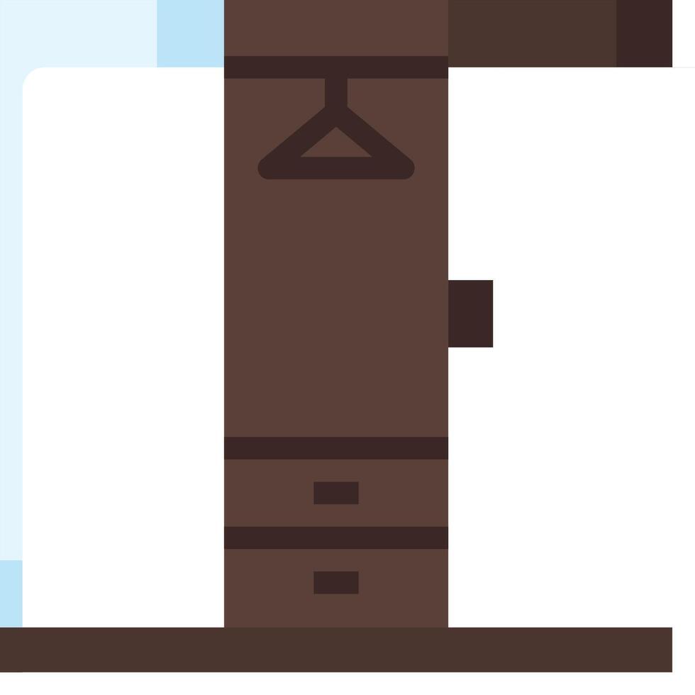 A brown wooden cabinet with a hanger on it vector
