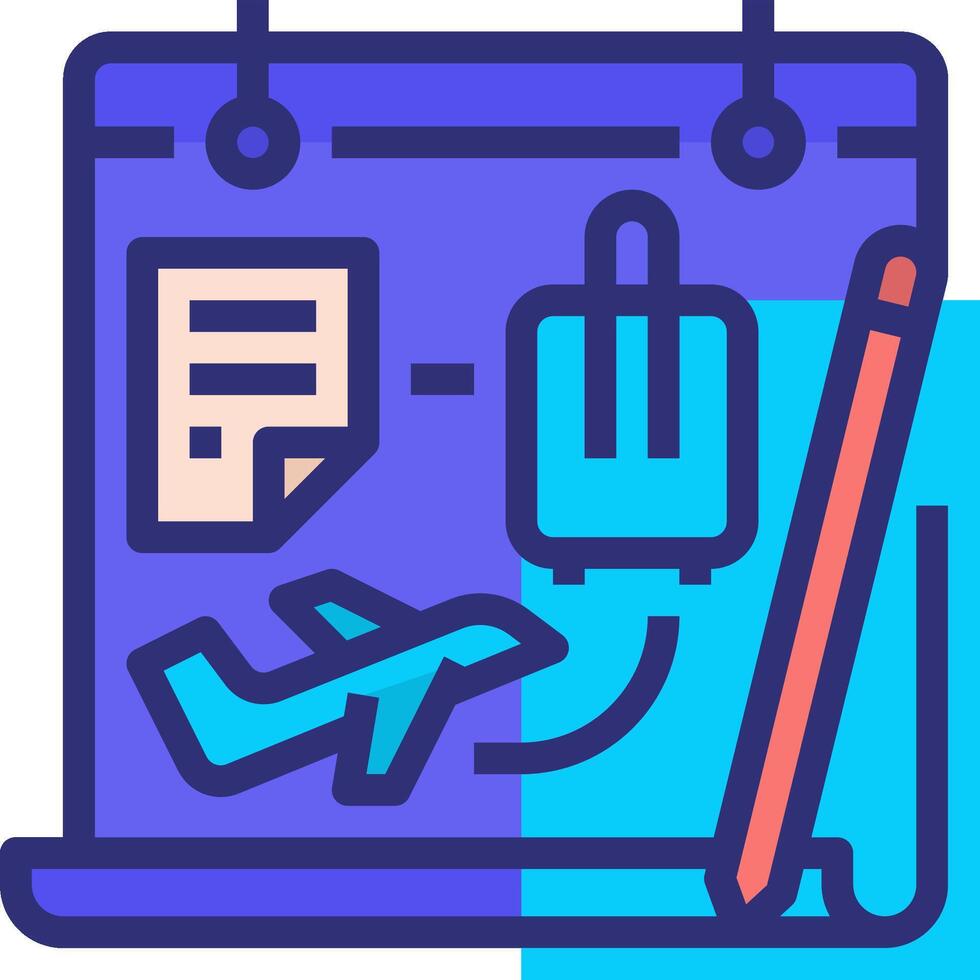 Traveling with a laptop and a pen vector