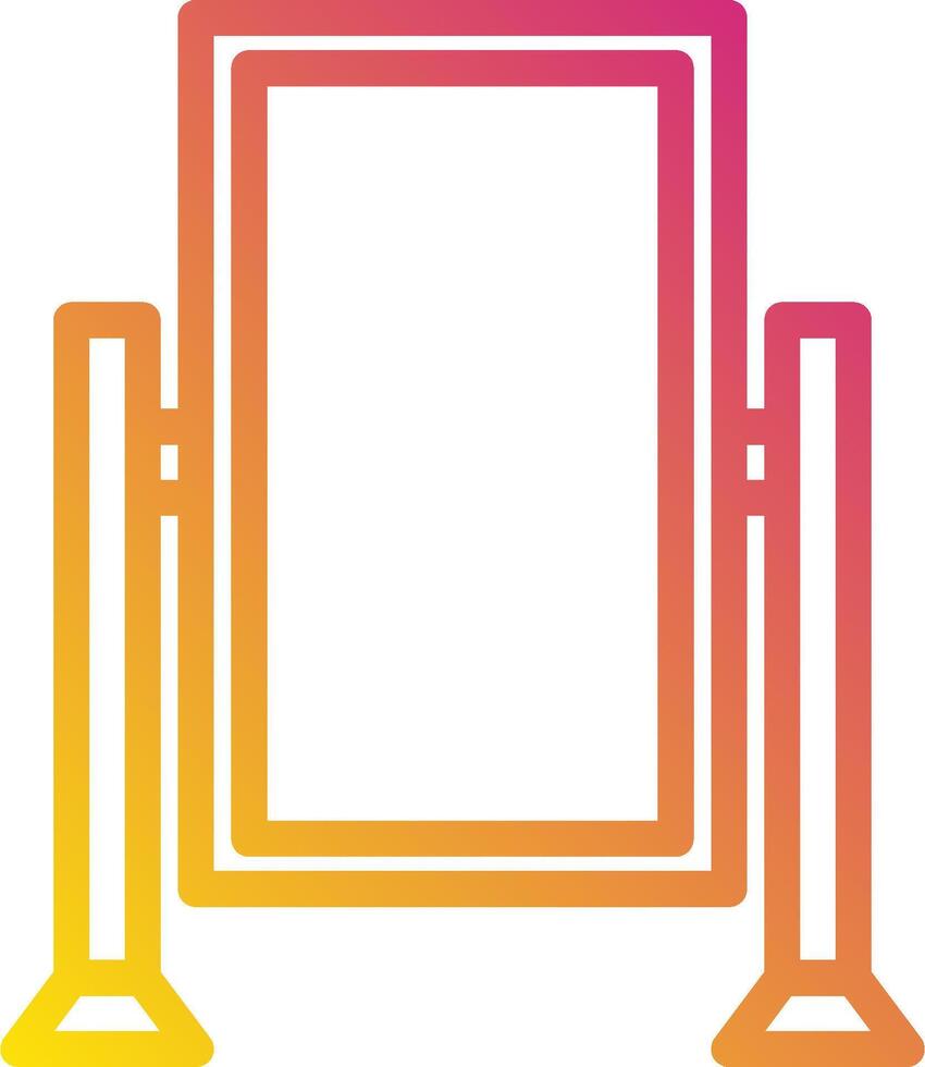 A sign with a picture of a mirror on it vector