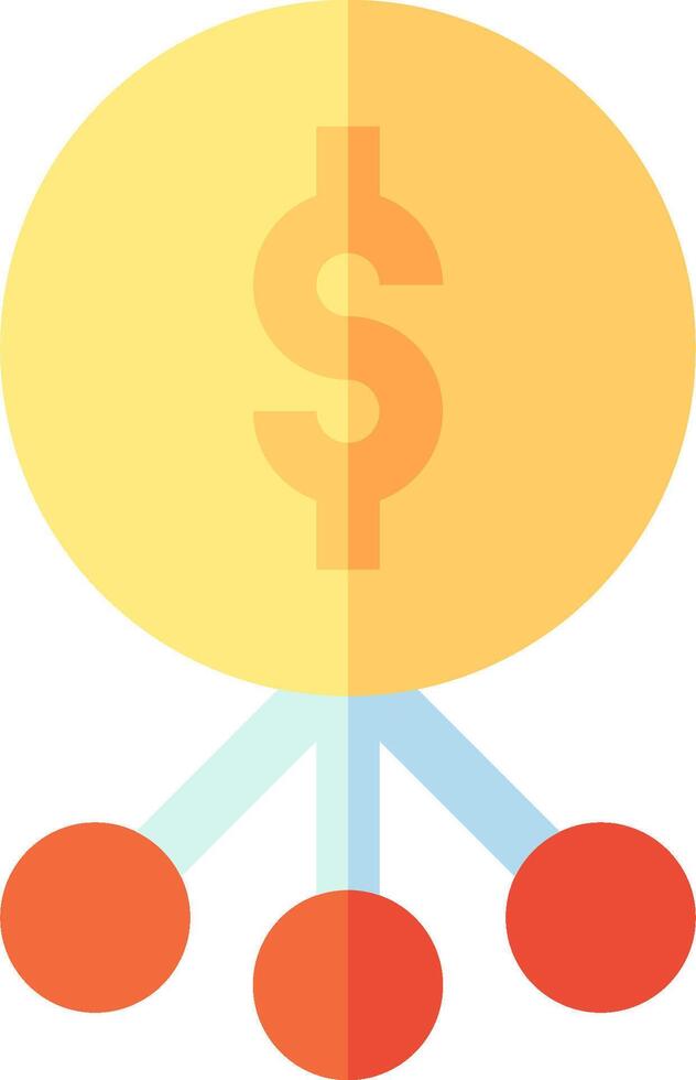 A dollar sign and three red dots on a white background vector