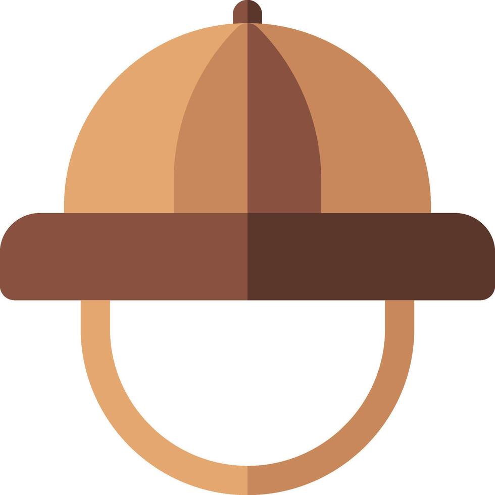 A hat icon with a brown and white background vector