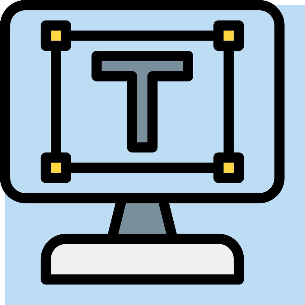 A computer monitor with the letter t on it vector